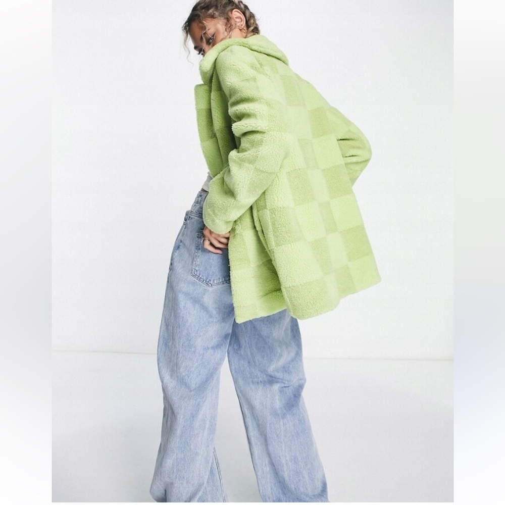 URBANCODE
URBAN CODE CHECKED BORG JACKET IN LIME GREEN - Picture 4 of 11